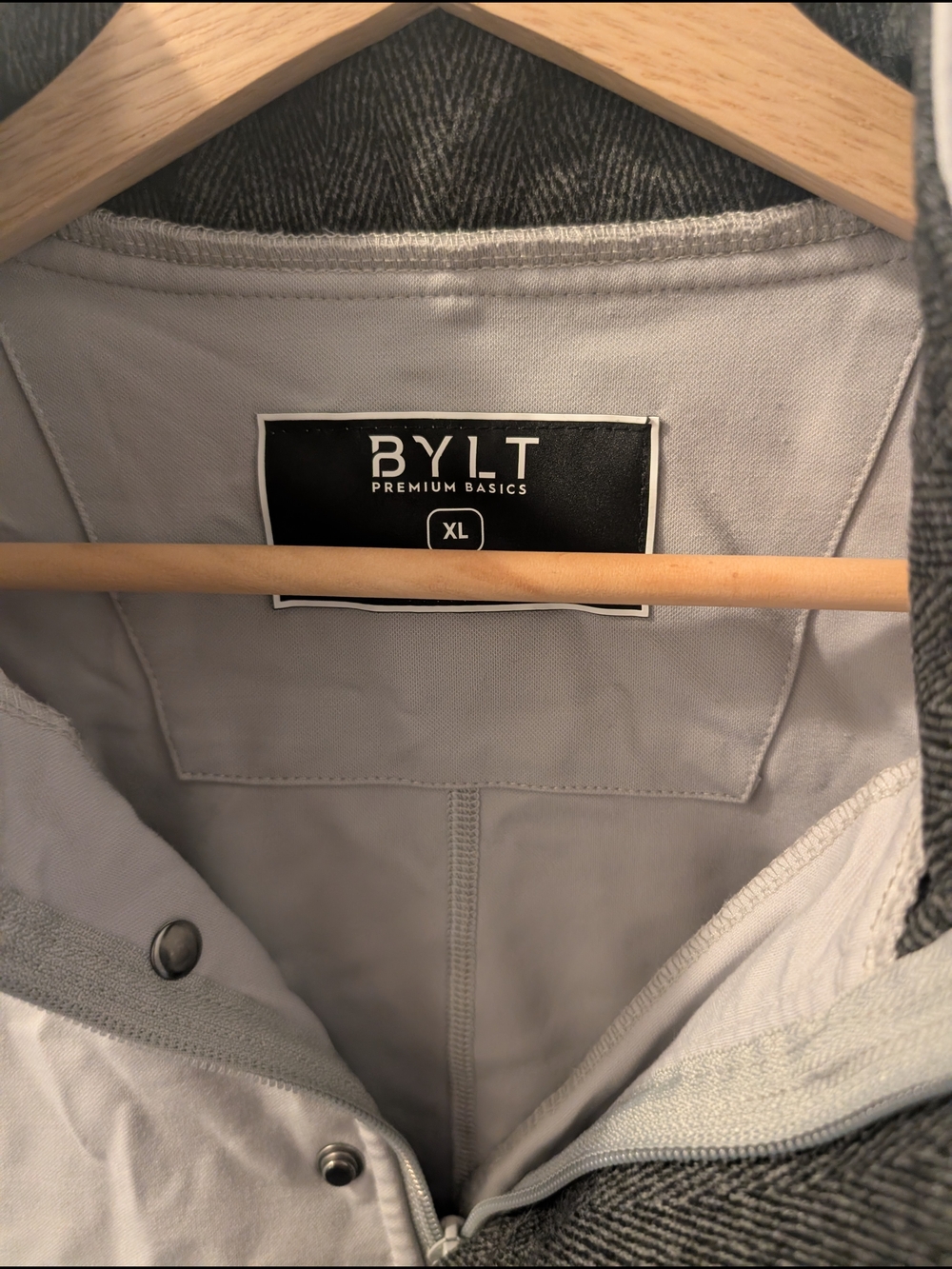 BYLT Basics Men's Gray Hooded Sweater Jacket